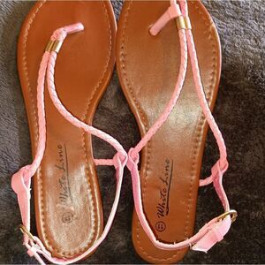 Pink & Gold Sandals Flats sz 11